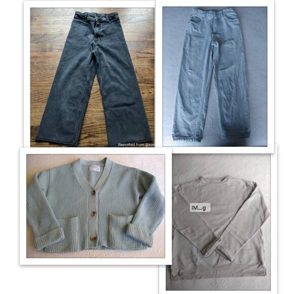 Bundle Of 4 Girls Zara Sweater Tops Pants Size 8-10 excellent condition
